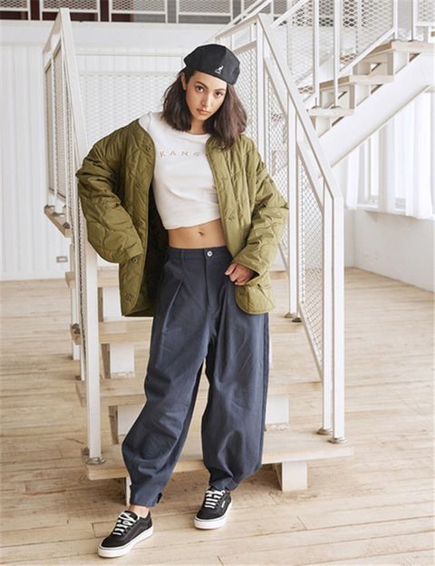 KANGOL 外套 軍綠 水波紋 鋪棉 休閒 6255144772