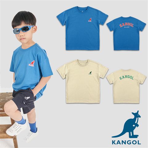 KANGOL 童裝 短T 卡其 藍 小LOGO 短袖 兒童 63261003-