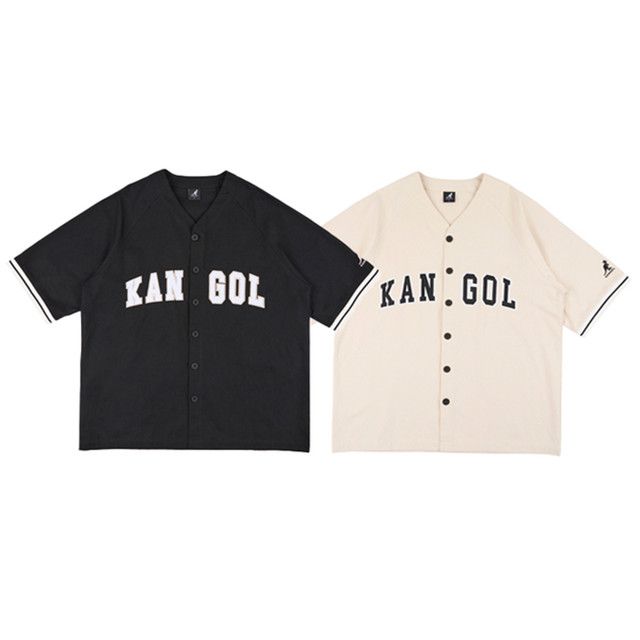 KANGOL  短袖 黑 卡其 棒球衣 棒球襯衫 復古 中性 64251471-