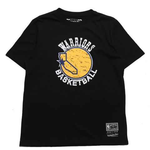 Mitchell & Ness M&N 短T 黑黃 勇士隊 棉 MNTS003GSWB