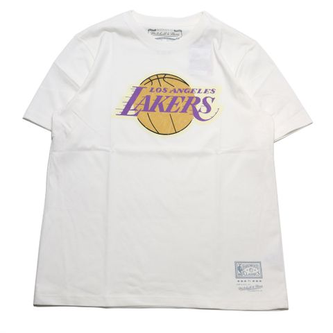 MITCHELL & NESS M&N 短T TEAM LOGO DAD TEE 湖人 白 MNTS001LALW