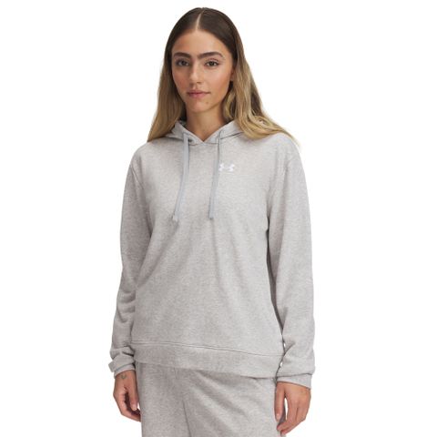 【UNDER ARMOUR】UA 女 Rival Terry 長袖帽T_6005511-011