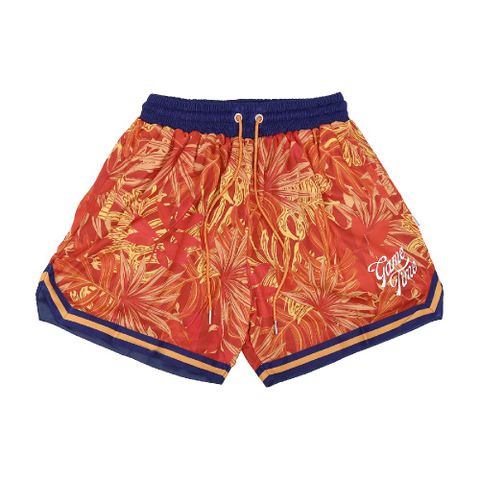 Gametime 短褲 Summer Shorts 橘 白 花卉圖騰 抽繩 球褲 籃球 GT058OR