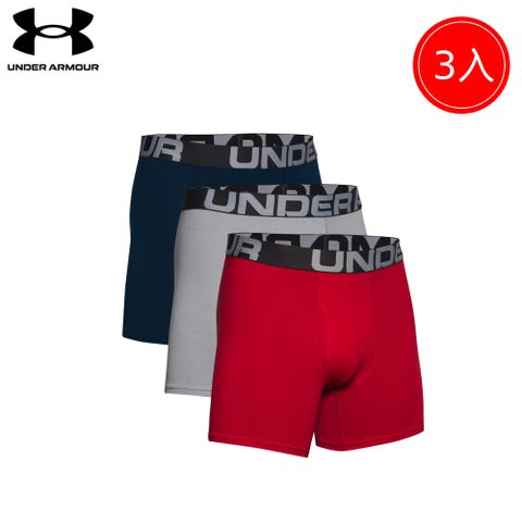 【UNDER ARMOUR】UA 男 6’’Charged Cotton四角褲(3入)