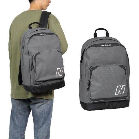 New Balance 紐巴倫 包包 Legacy Backpack 男女款 灰 黑 後背包 雙肩背 筆電包 書包 NB LAB23104CAS