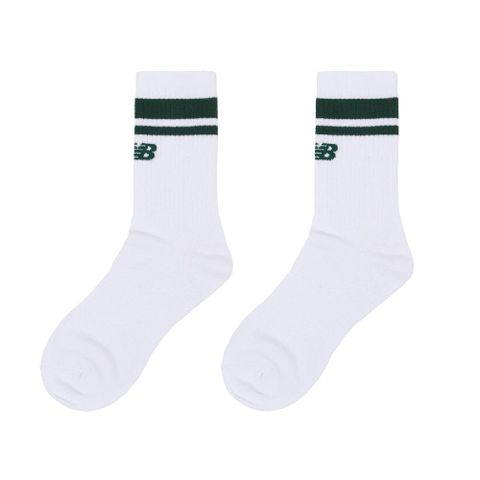 New Balance 紐巴倫 長襪 Logo Crew Socks 白 綠 休閒襪 條紋 中筒襪 襪子 NB LAS32161GT