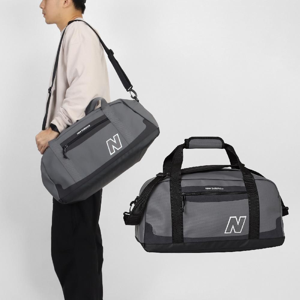 NEW BALANCE  紐巴倫 健身包 Legacy Duffle Bag 灰 黑 可調背帶 大空間 旅行袋 側背包 NB LAB23107CAS