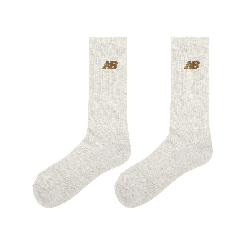 NEW BALANCE  紐巴倫 長襪 Crew Socks 米白 棕 厚底 毛巾布 中筒襪 休閒襪 襪子 NB LAS33861AG