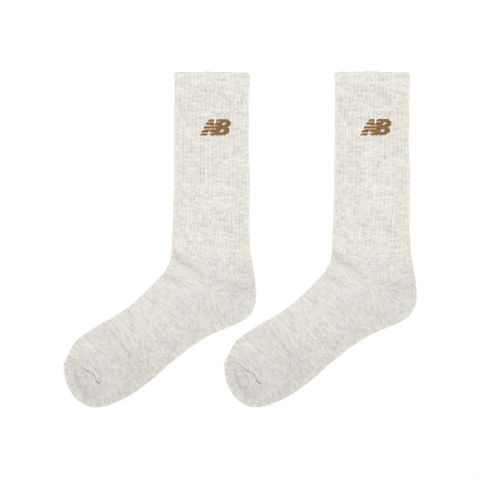 NEW BALANCE 紐巴倫 長襪 Crew Socks 米白 棕 厚底 毛巾布 中筒襪 休閒襪 襪子 NB LAS33861AG