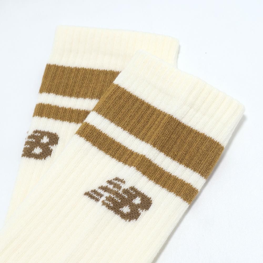 NEW BALANCE New Balance 紐巴倫 襪子 Crew Socks 米白 棕 長襪 中筒襪 休閒 穿搭 單雙入 LAS32161GIN