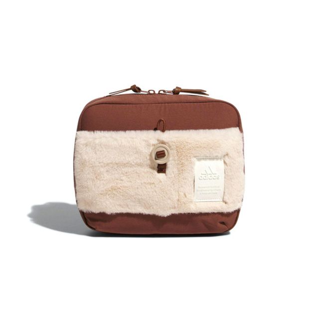  Adidas W MH Boa SM Bag [IK4835] 側背包 斜背包 隨身小包 休閒 毛絨 棕米