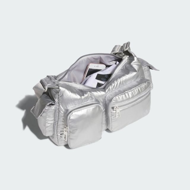 ADIDAS 愛迪達  FUSTL SHLDR Bag [JE3902] 女 肩背包 機車包 太空包 復古 多口袋  銀