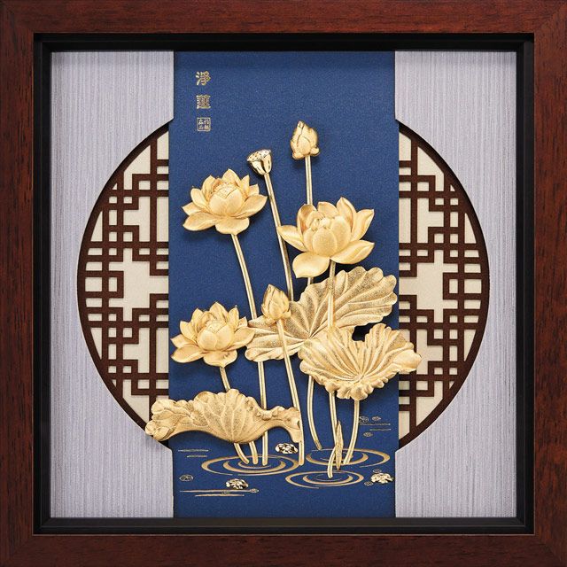 開運陶源  金箔畫 純金 素雅系列 (淨 蓮) ...30x30cm