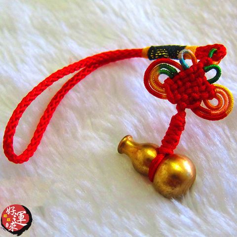 ★好運來★純銅葫蘆七彩結吊飾