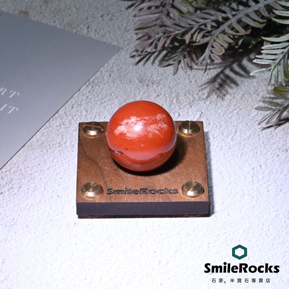 SmileRocks 石麥   天然紅碧玉球 直徑3.2cm No.050250522