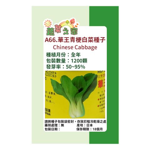 【蔬菜工坊】A66.華王青梗白菜種子
