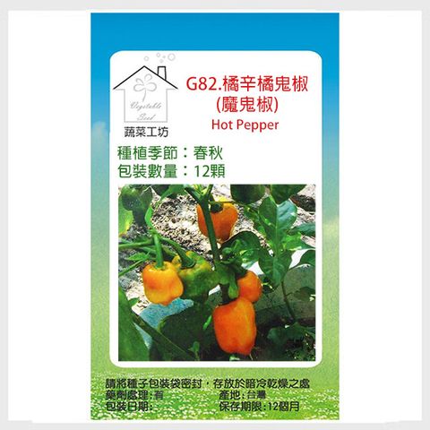 【蔬菜工坊】G82.橘辛橘鬼椒(魔鬼椒)種子12顆