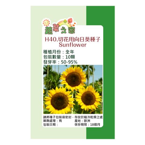 【蔬菜工坊】H40.切花用向日葵種子