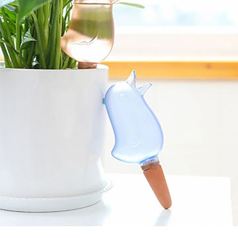 創意設計讓生活更美好☆可愛小鳥造型自動懶人盆栽滴水器-藍色