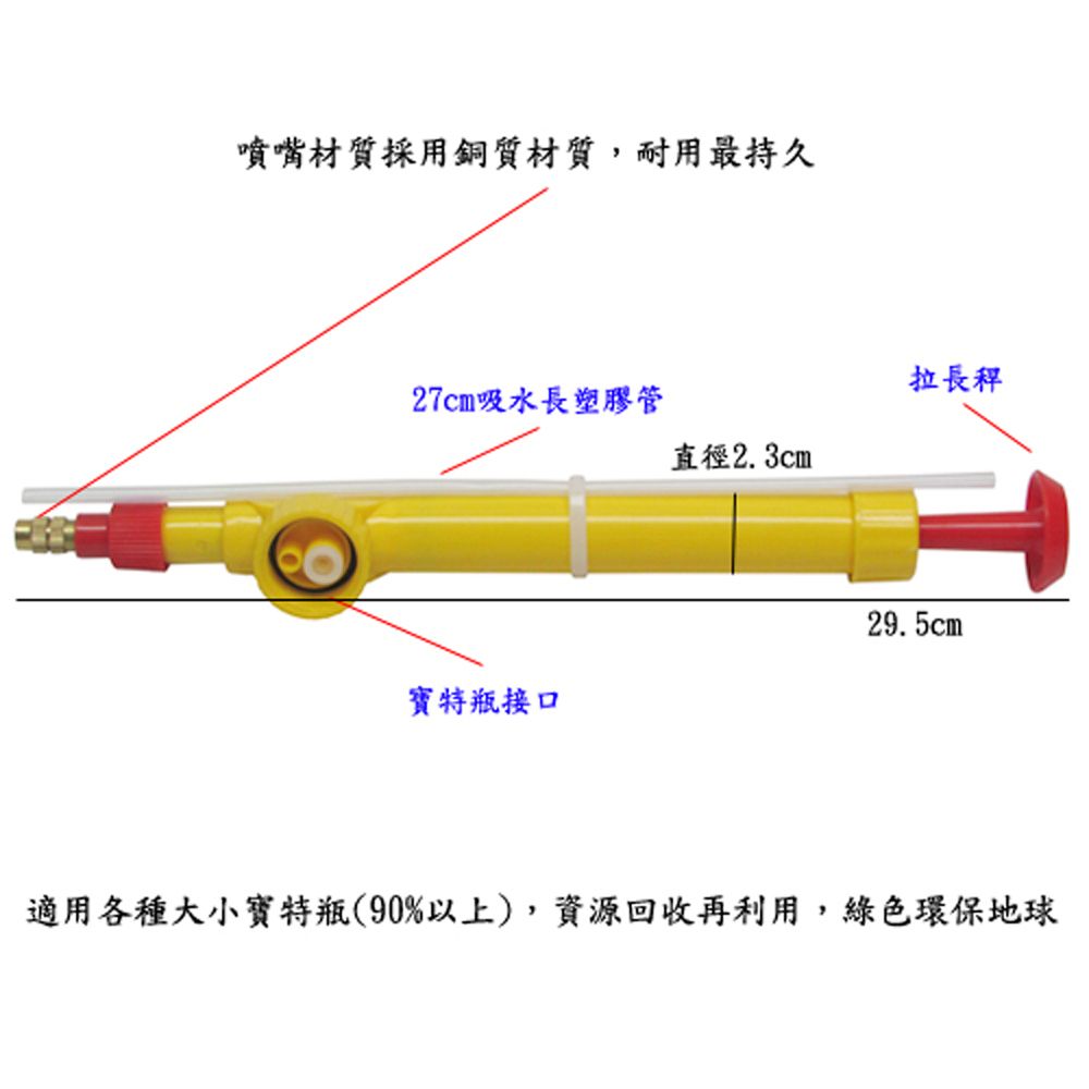  月陽超值2入環保寶特瓶手持壓縮式可調噴量噴霧器澆花器(SC495X2)