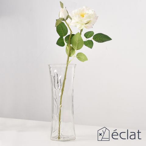 eclat clat 匠心花藝高雅花紋六角時尚晶透花瓶小款_鬱金香 花藝花器 插花裝飾品 桌面餐桌擺飾