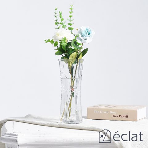 eclat clat 匠心花藝高雅花紋六角時尚晶透花瓶小款_玉竹