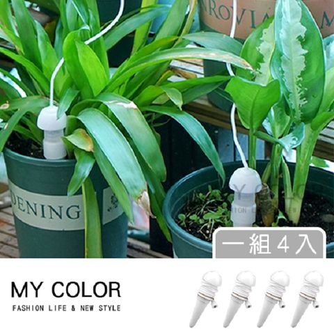 MY COLOR 虹吸式自動澆水器 4支一包 滴水器 滲水器 澆水 澆水器 園藝 【F061】