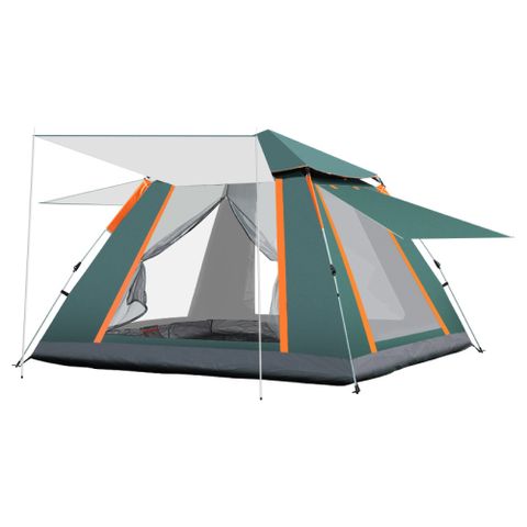 探險者 加厚全自動速開前後廳雙門3-4人六面天窗透氣登山露營帳篷家庭號(TXZ-0023)銀膠
