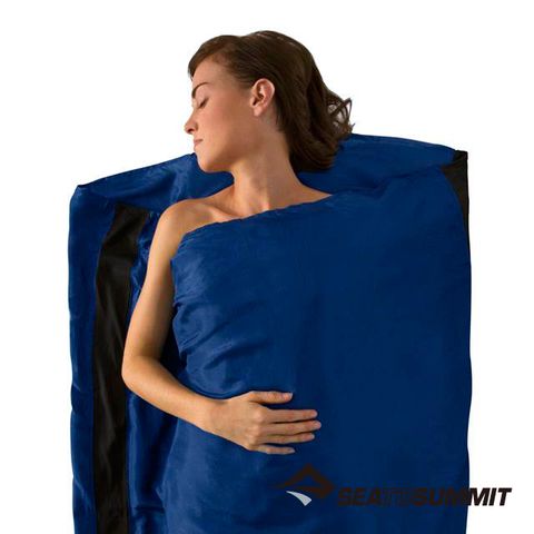 限時│9折下殺↘【澳洲SEA TO SUMMIT】彈性絲質睡袋內套 標準型 深藍 #可機洗