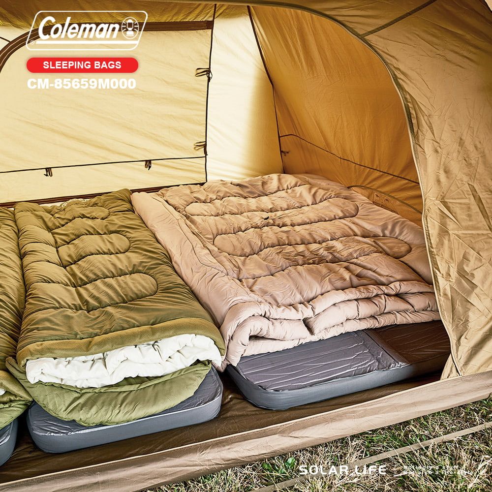 Coleman 2 IN 1家庭睡袋 C5/CM-85659 送2顆自動充氣枕頭/CM-0428J.拼接信封睡袋 二合一睡袋 可機洗雙人睡袋