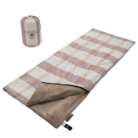 【LOGOS】格紋 -2℃ 棉質+法蘭絨信封型全開式透氣保暖睡袋/72683041