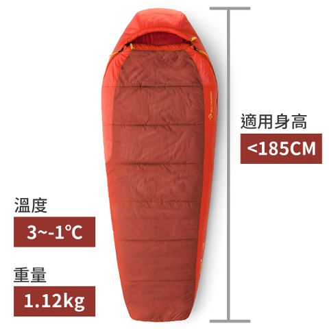 SEA TO SUMMIT Hamelin 哈林透氣化纖睡袋 R 香料橘 (3~-1℃,1.12kg,左開)