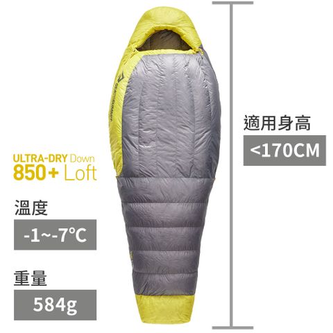 【Sea to Summit】Spark W -1極輕暖鵝絨睡袋R 淺灰黃(-1~-7℃,584g)