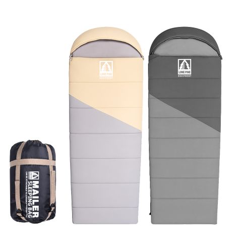 【澳洲LONEPINE】加大款 可機洗帶帽信封睡袋 軍風限定/睡袋/四季/保暖/露營 (兩色任選)