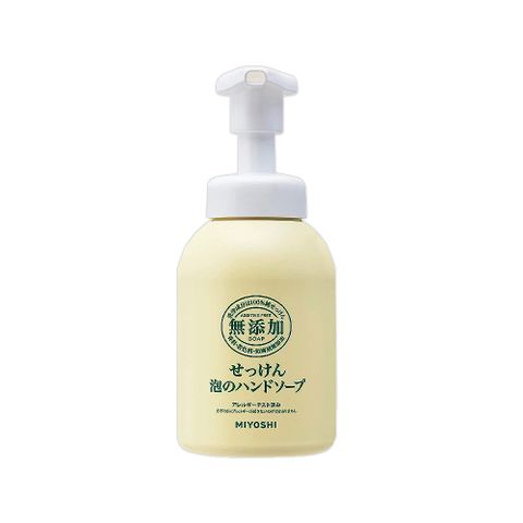 MIYOSHI 無添加 日本-純皂保濕護膚溫和潔淨泡泡慕斯洗手乳350ml/按壓瓶(保水透潤潔膚洗手露,防疫清潔劑)