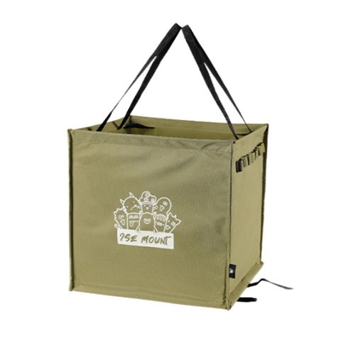 GoPeaks 折疊速開 戶外露營多功能便攜垃圾桶/手提收納袋 卡其64L