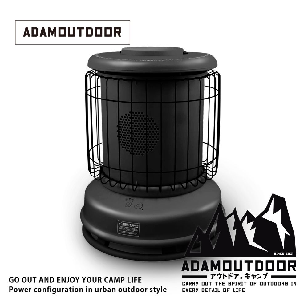 ADAMOUTDOOR 經典風格雙功率陶瓷電暖器(黑) 電暖爐 暖氣機 電暖爐 露營 野營 暖風機 陶瓷暖爐