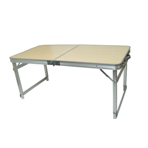 可調桌腳 堅硬方管鋁合金折疊桌 (無傘孔-白楓) /野餐桌/露營桌/行動桌/庭園桌/折合桌/戶外桌/摺疊桌