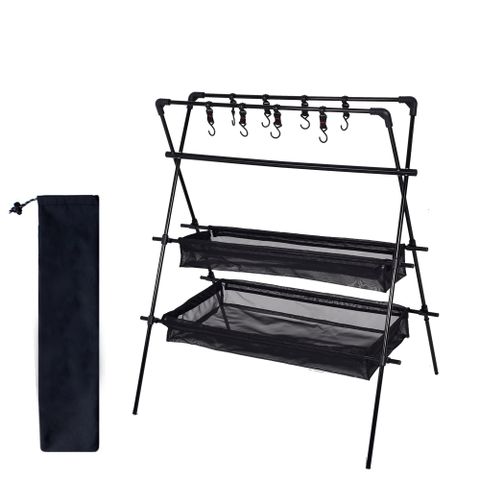 【韓國TOP&TOP】鋁合金三角置物架贈掛勾/置物架/掛架/瀝水架/曬碗/露營(雙層加大款)