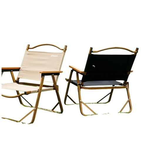 May Shop 克米特椅露營折疊便攜靠背椅超輕野營休閒櫸木扶手釣魚折疊椅 【111020614】