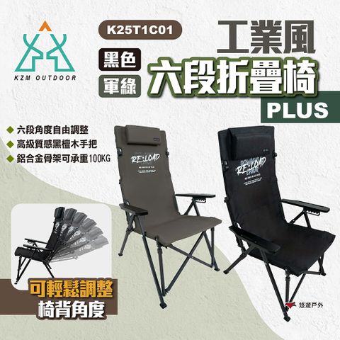 【KZM】工業風六段折疊椅Plus