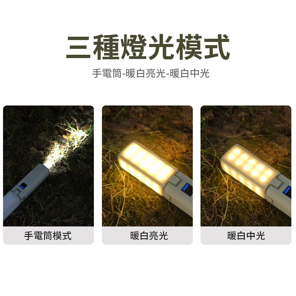  多功能摺疊露營燈 3檔燈光 帳篷燈 戶外照明燈 應急燈 露營燈 行動電源 TypeC充電