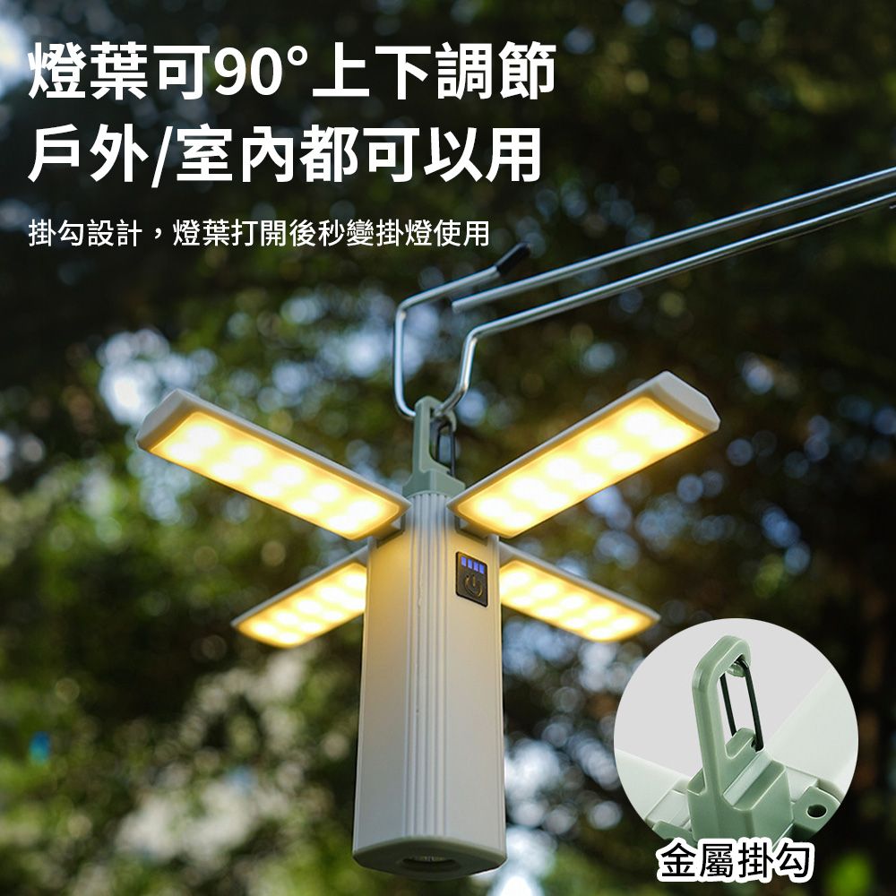  多功能摺疊露營燈 3檔燈光 帳篷燈 戶外照明燈 應急燈 露營燈 行動電源 TypeC充電