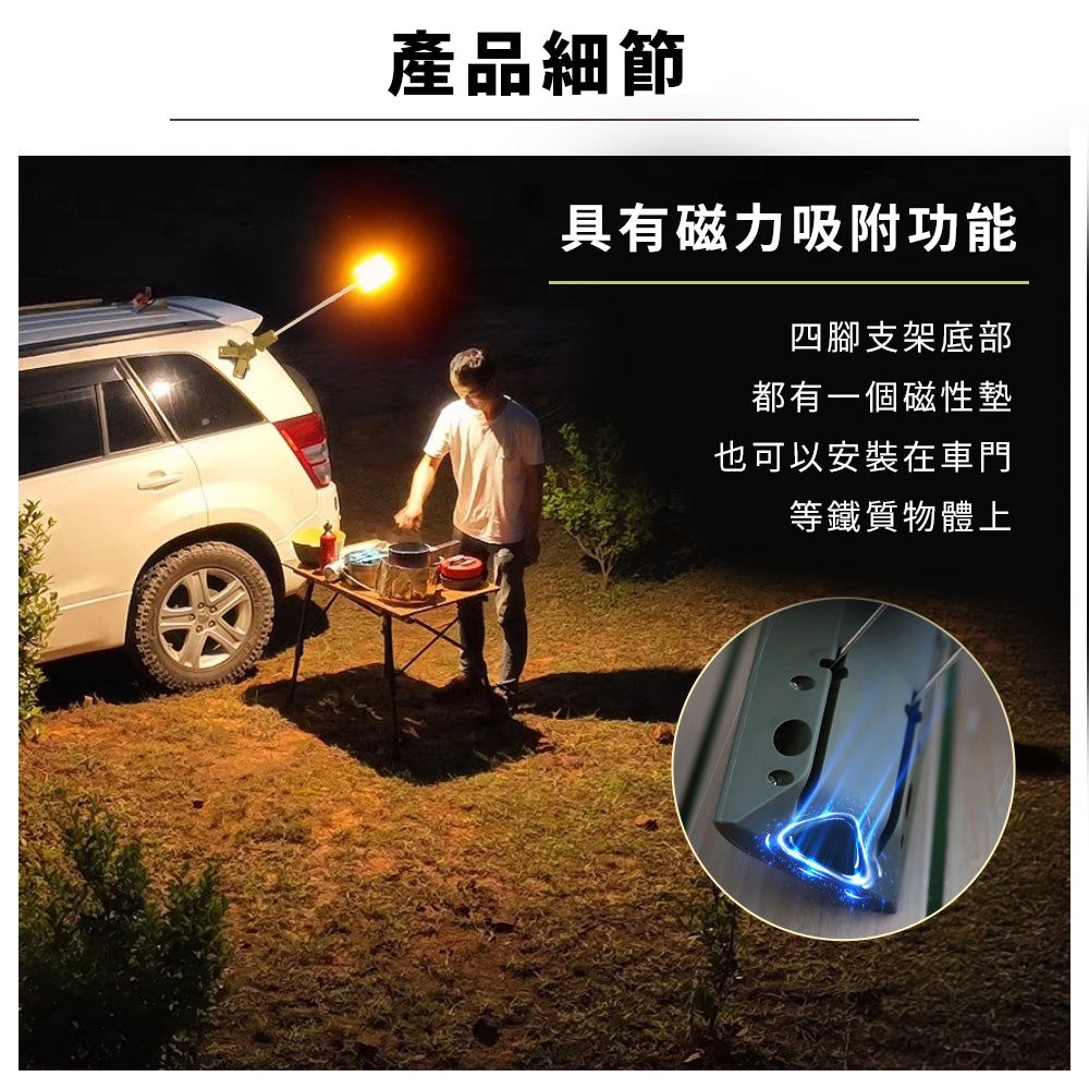 產品細節具有磁力吸附功能四腳支架底部都有一個磁性墊也可以安裝在車門等鐵質物體上