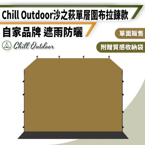 Chill Outdoor 萩凹豆 拉鍊款單面圍布 單面販售 (速開客廳帳專用)