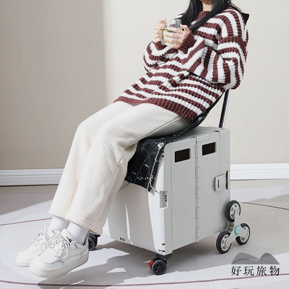 好玩旅物 爬樓梯爬坡專用輪拉桿折疊收納野餐購物推車 (折疊推車 萬向推車 購物車 逛街車 買菜車)