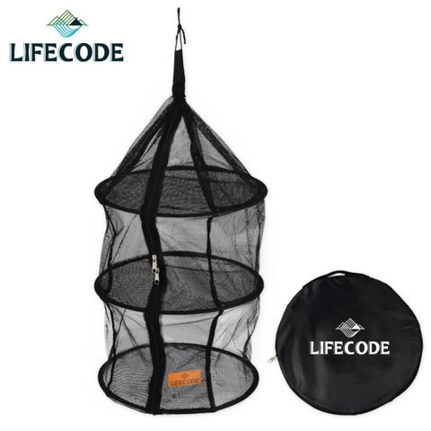 LIFECODE 生活密碼 三層曬碗籃/曬網/吊籃/餐廚籃(黑色)