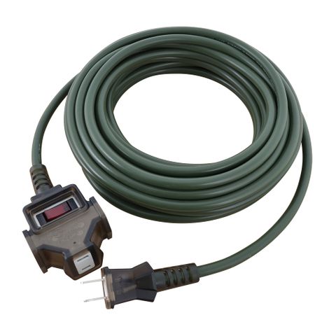 LIFECODE《2P1擴3插1開》動力延長線-15米(附網袋) 軍綠