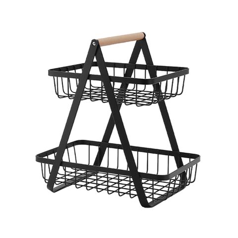 LIFECODE 提籃式雙層置物架/野餐籃/調料架-2色可選