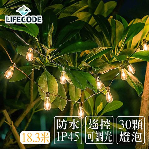 LIFECODE 生活密碼 LED防水耐摔燈串-ST38(水滴狀)可調光可搖控(18.3米30燈)